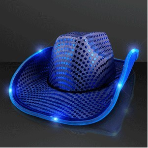 Blue Sequin Cowboy Hat - BLANK